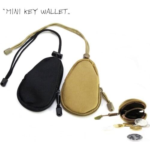 Mini Tactical Coin Purse Wallet Key Holder Carrying Bag Pouch Army Military Small Accessory Bag Portable with Key Chain Ring