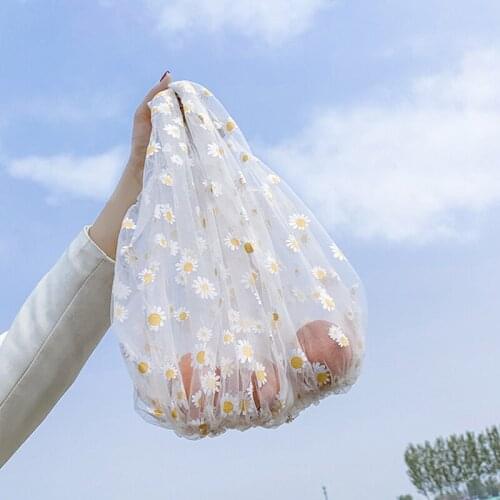 Fashion Lace Ladies Shoulder Bags Summer Transparent Flower Womens Handbag Large Capacity Shopping Tote Daisy Bag