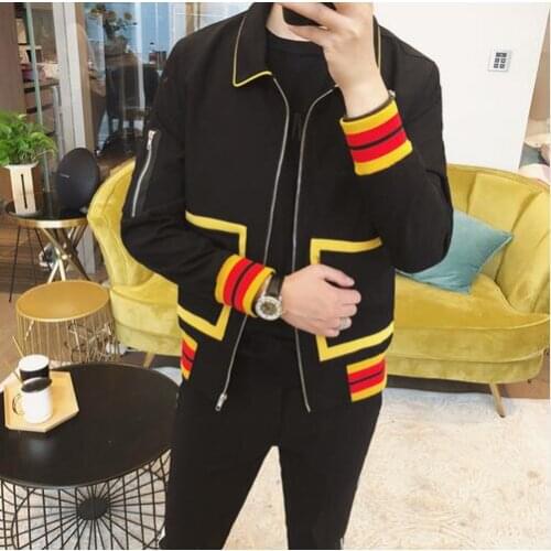 2020 male new Korean version of the British wind personality male jacket jacket hair stylist fashion clothing tide