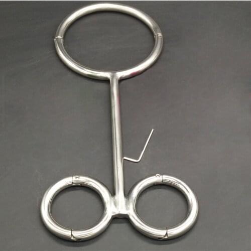 Stainless Steel Metal Ring Slave Collar Hand Cuffs BDSM Bondage Adult Games Restraints Hand Cuffs Fetish Sex Toys For Couples