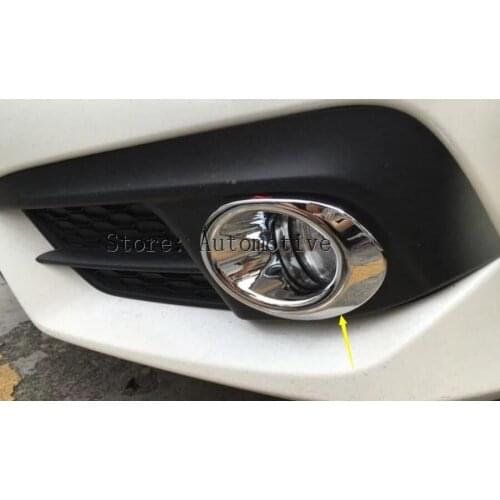 New Style ! For Honda Civic 2016 2017 ABS Front Fog Lamp Light Ring Cover Trim 2 pcs / set