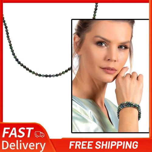 Both Bracelet Necklace Rosary 99 Azurite Natural Stone Accessory Woman Necklace Vintage Casual Jewelry Design Quality Best Gift