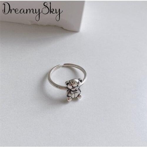 Charming Open Bear Ring for Women Vintage Boho Party Rings Gothic Punk Jewelry Gifts for Girls 2021