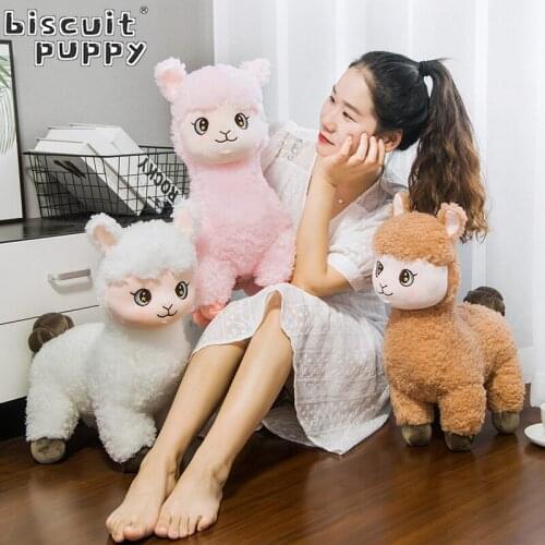 25-50cm Cute Alpaca Plush Toy 3 Colors Lovely Animal Sheep Doll Soft Cotton Stuffed Doll Kawaii Decor Kids Girl Birthday Gift