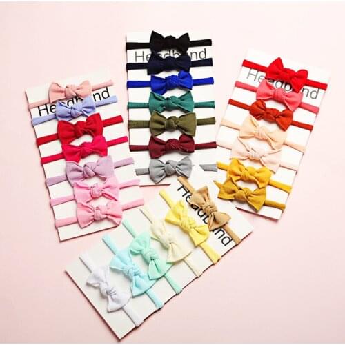 60pc/lot New Baby Bow Nylon Headband Newborn Super Soft Nylon Bow Turban Headbands,Children Girls Headwrap DIY Hair Accessories