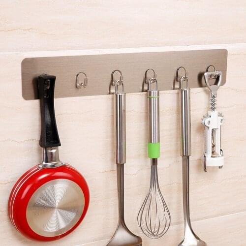 6 Row Transparent Wall Hooks Adhesive Hanger Strong Suction Cup Sucker Wall Holder Door Hook Kitchen Bathroom Storage Hooks
