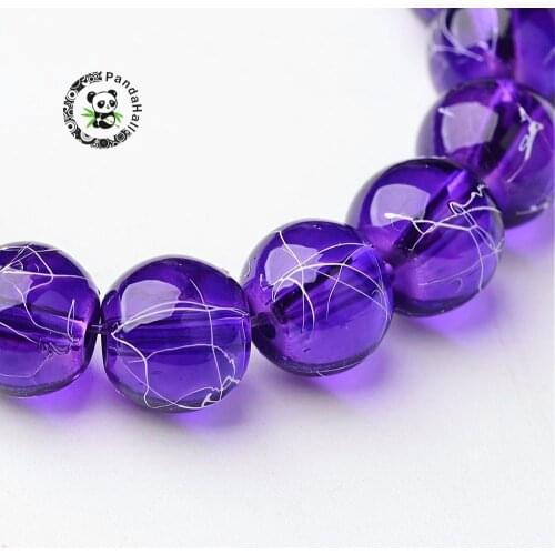 Drawbench Transparent Glass Beads Spray Painted Round Loose Beads For DIY Jewelry Making 8mm,about 100pcs/strand, 31.4