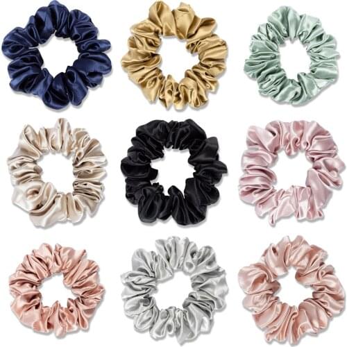 2PCS 22MM Mulberry Silk Hair Tie Elastic Scrunchies Ponytail Holder SilK Fabric Hair Rope Rings New Christmas Hair Accessories