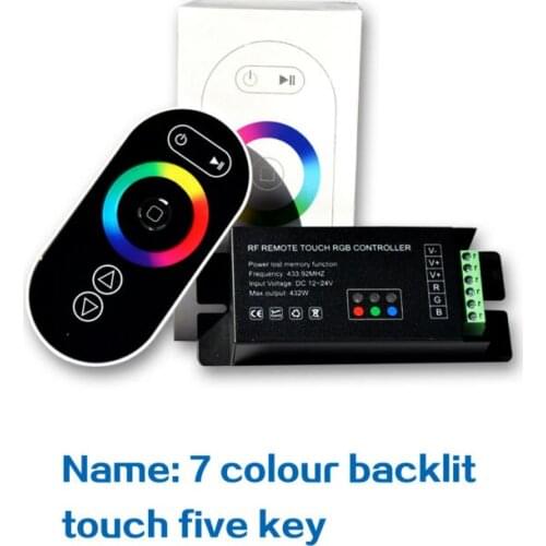 [Seven Neon]Free shipping 10sets 5keys 7colors 12V 216W RF touch remote controller for 20M RGB LED Strip RF remote controller