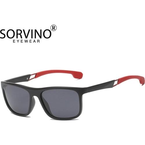 SORVINO Vintage Luxury Square Sunglasses Men Polarized Summer 2020 Brand Designer Black Flat Top Sport Sun Glasses Shades P417