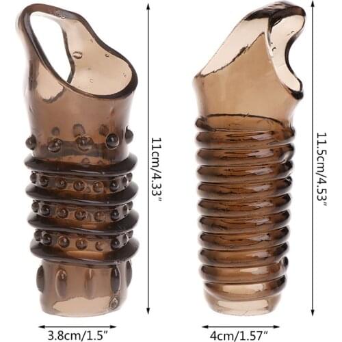 New Penis Enlarger Sleeve Extender Extension Silicone Girth Enhancer Enlargement Adult Sex Toy