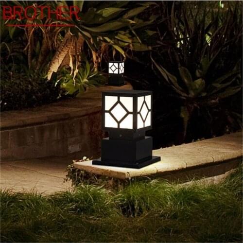 BROTHER Outdoor Wall Lamp Post Light Fixture Modern Patio LED Pillar Waterproof Lighting For Porch Balcony Courtyard Villa
