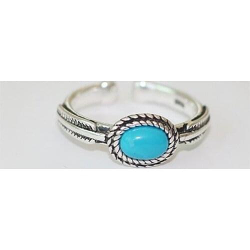 Ins Style Vintage Blue Rings for Women Men Lover Finger Ring Minimalist Jewelry Boho Wholesale