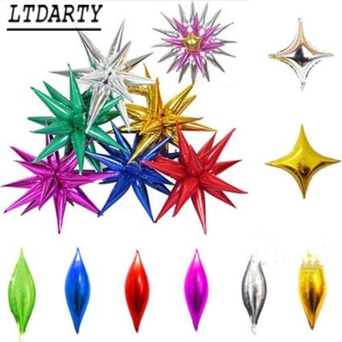 30pcs Explosion star balloons Birthday party opening ceremony Wedding decoration Water drop cone Foil balloons Party Supplies