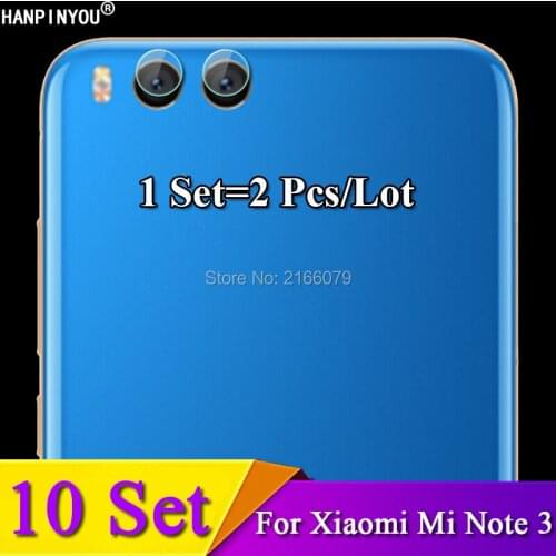 10 Sets/Lot For Xiaomi Mi Note 3 Note3 5.5" Rear Camera Lens Protective Protector Cover Soft Tempered Glass Film Guard