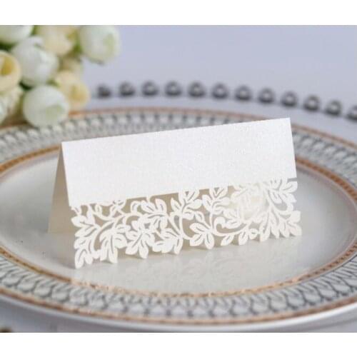 100PCS/LOT Wedding Laser Cut Table Card Party Favor Decor Place Cards Hollow Out Table Name 11 Colors Available