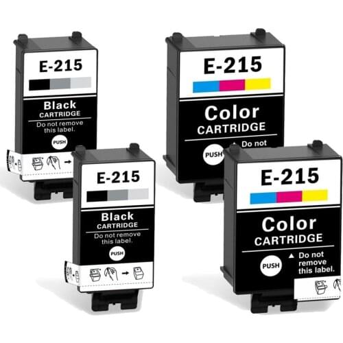 4 Pack (2x Black, 2x Color) Compatible for Epson T215 Ink Cartridge for Epson WorkForce WF-100W Printer