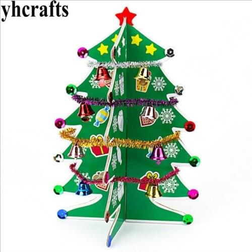 2PCS/LOT,DIY cardboard christmas tree craft kits.X'mas ornament.Early educational toys.Craft material.Kindergarten crafts.OEM