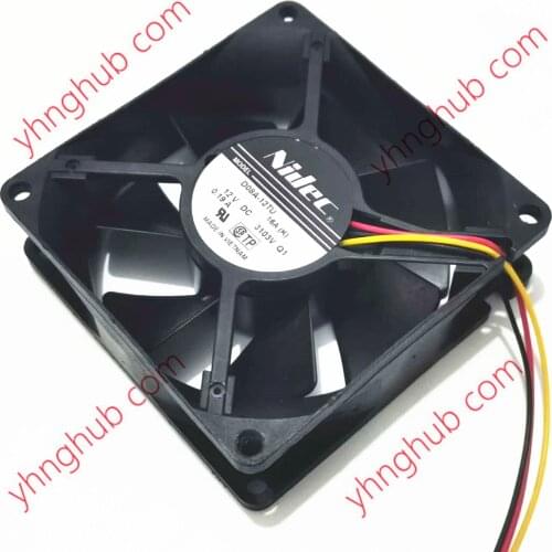 Nidec D08A-12TU 16A DC 12V 0.19A 80x80x25mm 3-wire Server Cooling Fan