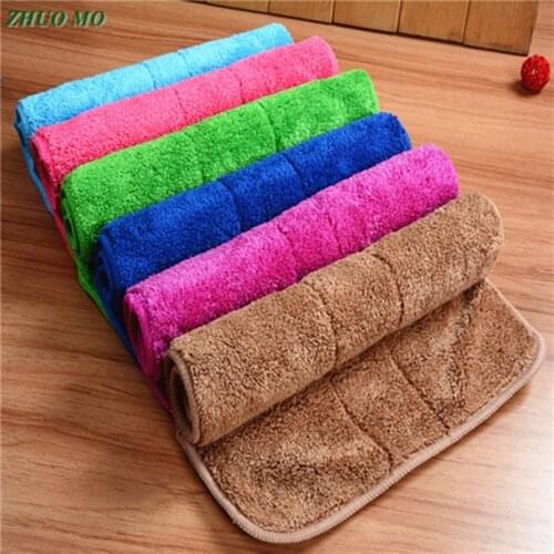 30*40cm Double thickened kitchen towel coral velvet Microfiber for washing windows Car Cleaning Cloth Floor rags cleaning tool