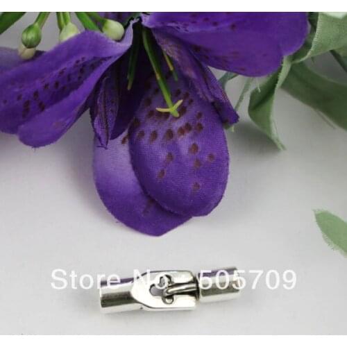 30sets Tibetan silver Cylinder Clasps for 5mm Leather cord A19321