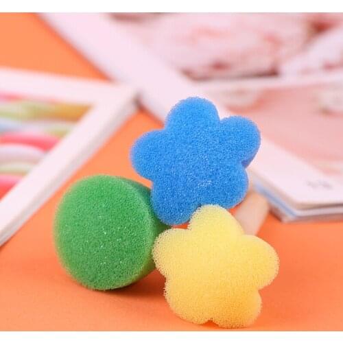 5pcs Kids Toddler Sponge Stamp Brush Kits Flower Drawing Toys For Children Paint Toys Painting Educational Toys