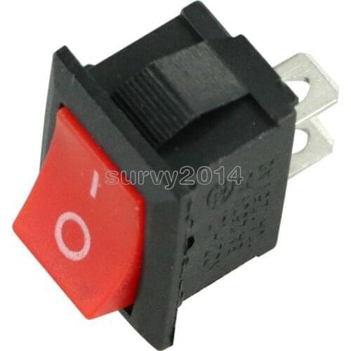 5pcs NEW Red Rocker Switch 2 Pin KCD1-101 250V 6A Boatlike Switch