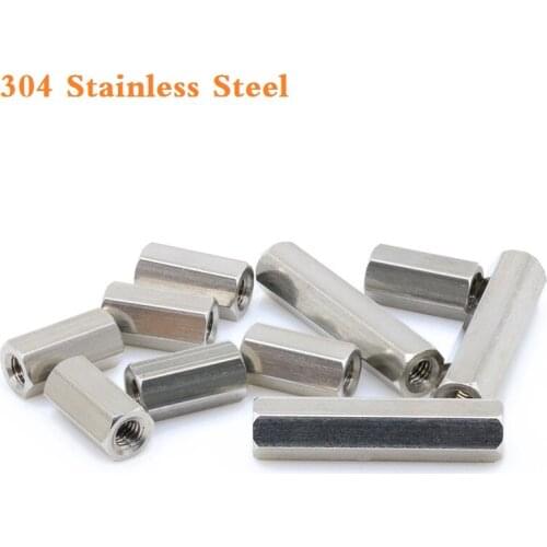 50PCS/lot M3 M4 Female to Female 304 Stainless Steel Standoff Spacer Hexagonal Stud Spacer Pillars