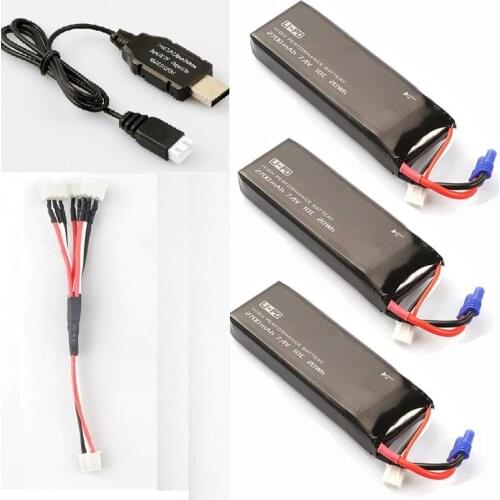 Original Hubsan X4 H501S H501A 7.4V 2700mAh lipo battery 15C 4.5WH battery With usb Charger Set For RC Quadcopter Drone Parts
