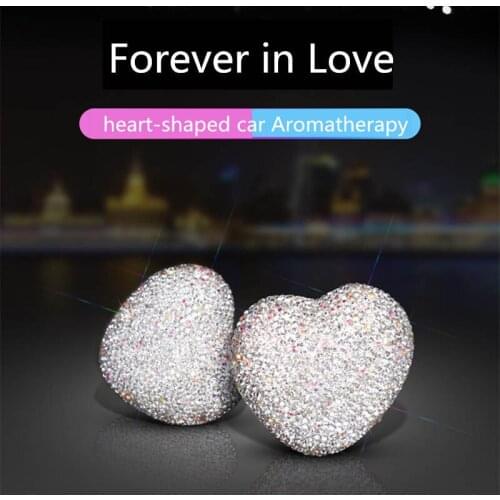 Diamond Love heart car air freshener Auto outlet perfume Clip essential oil Crystal love Air Conditioning perfume car styling