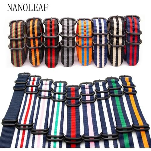 Wholesale Ballistic Nylon Strap 18MM 20MM 22MM 24MM with Black Heavy-Duty Buckle for NATO ZULU Style Watch 41 Color Options