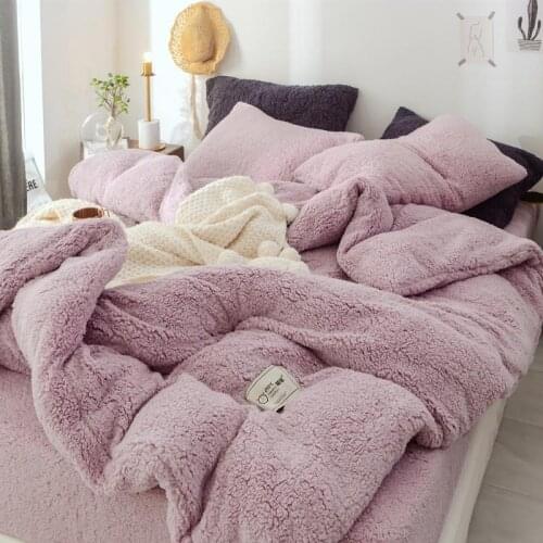 Home Textiles Double-sided Berber Fleece Duvet Cover Bedding Cover Winter Thicken Warm Quilt Cover Bed Set Queen 1PC