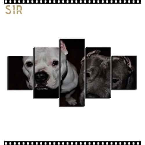 HD 5 Pieces Cute Pet Dog Pictures Posters Wall HD Art Home Decor for Living Room Painting on The Wall Pet Dog Pictures Wall Art