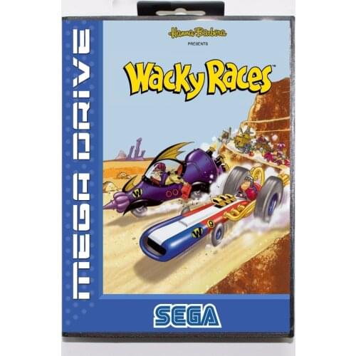 Wacky Races 16 bit MD Game Card With Retail Box For Sega Mega Drive/ Genesis
