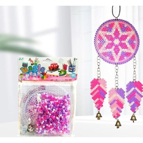 JINLETONG Hama Beads 5mm Kit Dream Catcher Windbell puzzle 3d With Templates Pegboard DIY toys for Kids Fuse hama beads set toys