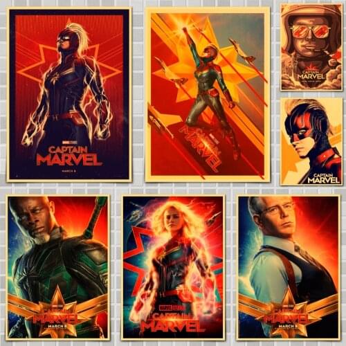 Captain Marvel Movie Poster Wall Stickers For Home Room Bar Decor Art