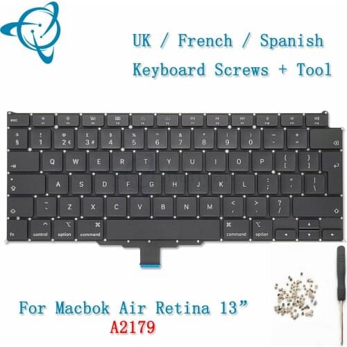 EU UK US French Spanish German Russian Arabic Turkish A2179 Keyboard for MacBook Air Retina 13" A2179 Keyboard Screws 2019 2020