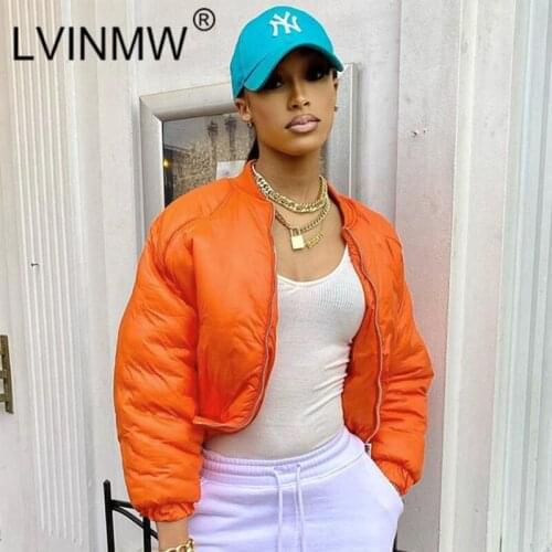 LVINMW Parkas Zip Up With Pockets Full Sleeve Short Jackets Stand Collar Slim Casual Solid Women Coats Basic Simple Winter Tops