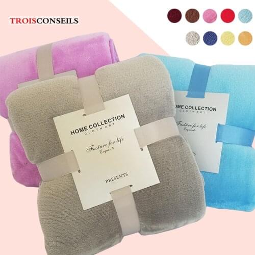 Soft Flannel Blanket Solid Color Bed Blanket Single Queen King Thow Blankets for Bed Light Thin Mechanical Wash Flannel Blankets