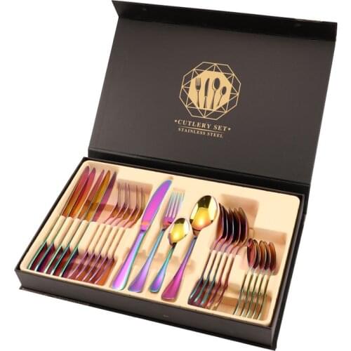 Stainless Steel Cutlery Set 24-piece Set Western Tableware Steak Cutlery Set