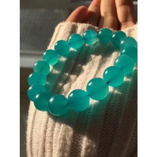 Natural Mozambique Ice Amazonite Gems Round Beads Bracelet 12mm AAAAA