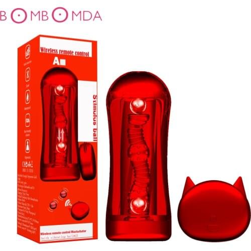 Newest Male Masturbator Cup Soft Pussy Wireless Remote Sex Toys Real Vagina Adult Endurance Exercise Sex Vacuum Cup for Men