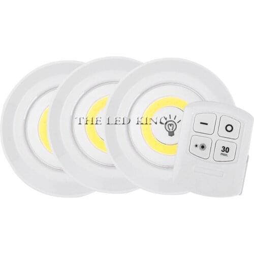 LED Under Cabinet counter Light Battery Operated Dimmable Puck Lighting Closets Lights with Remote Control for Wardrobe kitchen