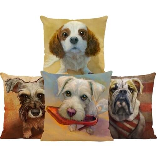 Animal High Heels Cushion Schnauzer Cavalier King Charles Spaniel Pillow Bookcase Decoration Throw Pillow Cushion 45Cm Polyester