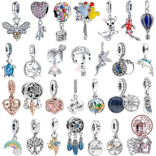925 Sterling Silver Mother Fashion Cute Dangle Charms Pendant DIY Beads Fit Original Pandora Charm Bracelet Jewelry
