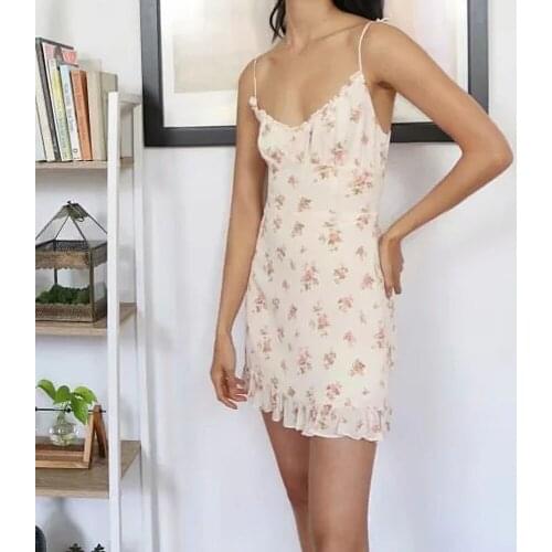 2021 Summer beach sexy backless Tie-string mini Dresses floral Adjustable Vestidos holiday sleeveless Sling Dress Sundresses