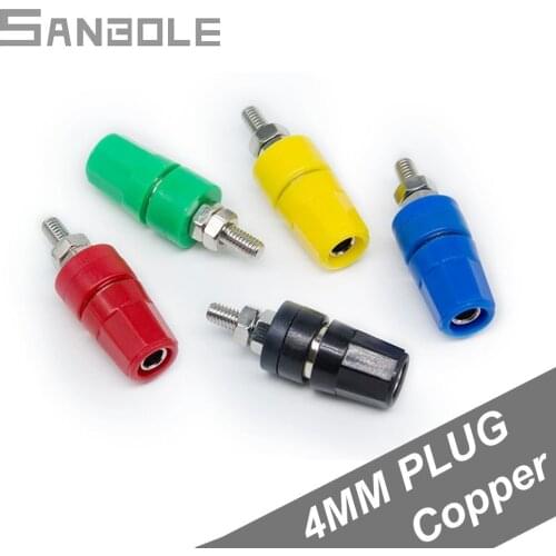 Banana Plug Socket 4mm Terminal Welding Terminals Junction Box Copper Electric 15A Red/Yellow/Blue/Green/Black (10PCS)
