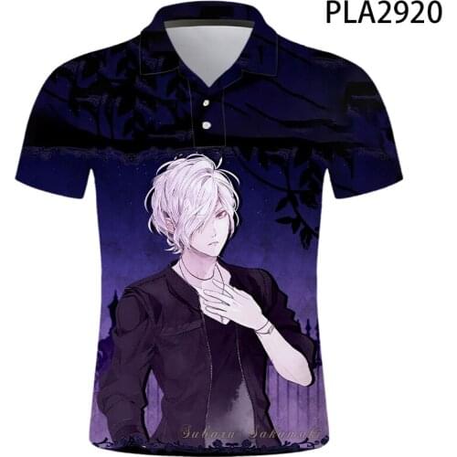 Polo Shirt Men Shirts Summer Short Sleeve 3D Printed Hombre Camisas De Polo Casual Cool Diabolik Lovers Streetwear Harajuku Tops