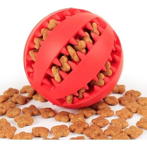Dog Ball Toys for Pet Durable Non-Toxic Strong Teeth Cleaning/Chewing/Playing IQ Treat Ball Dog Chew Toy Soft Rubber Ball