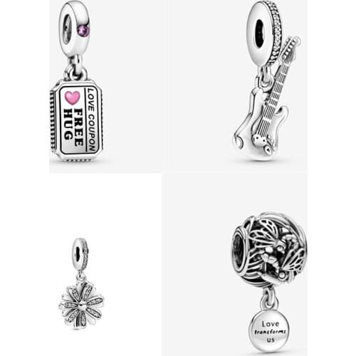 925 sterling silver Rose pink daisy flower in sterling silver, all-seeing eye, feather pendant pendant original female jewelry